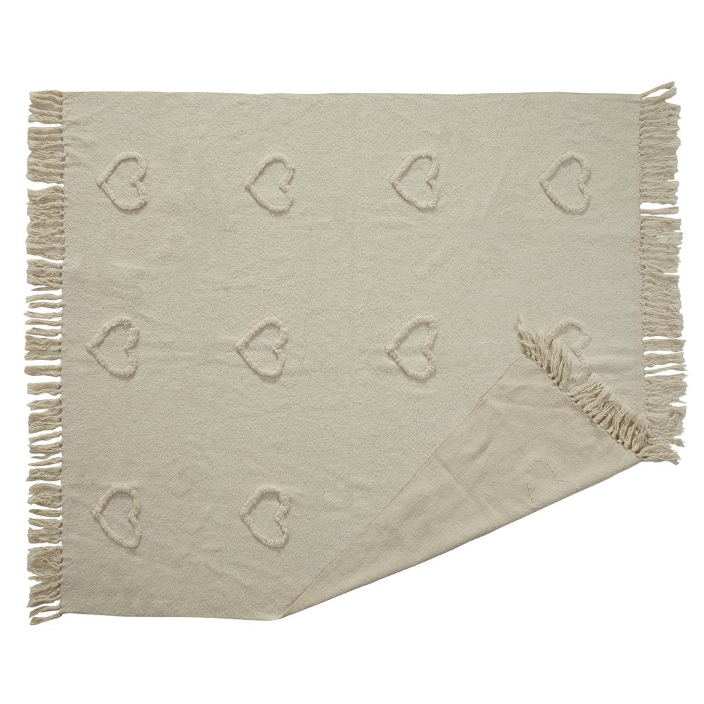 Heart Love Throw-Cream 50"x60"